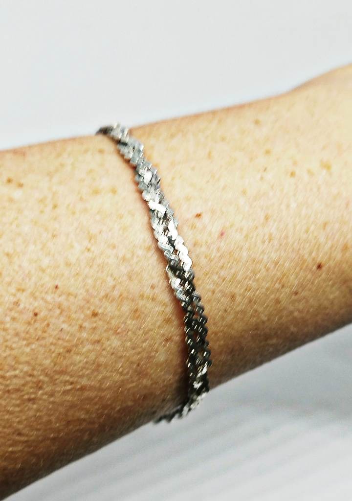 Silver 925 hallmarked braided bracelet