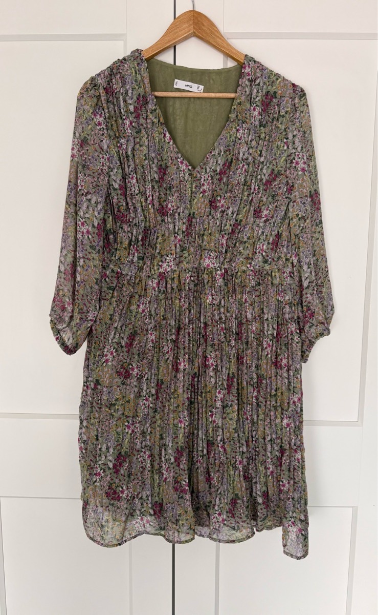 Mango women’s floral casual midi dress size L