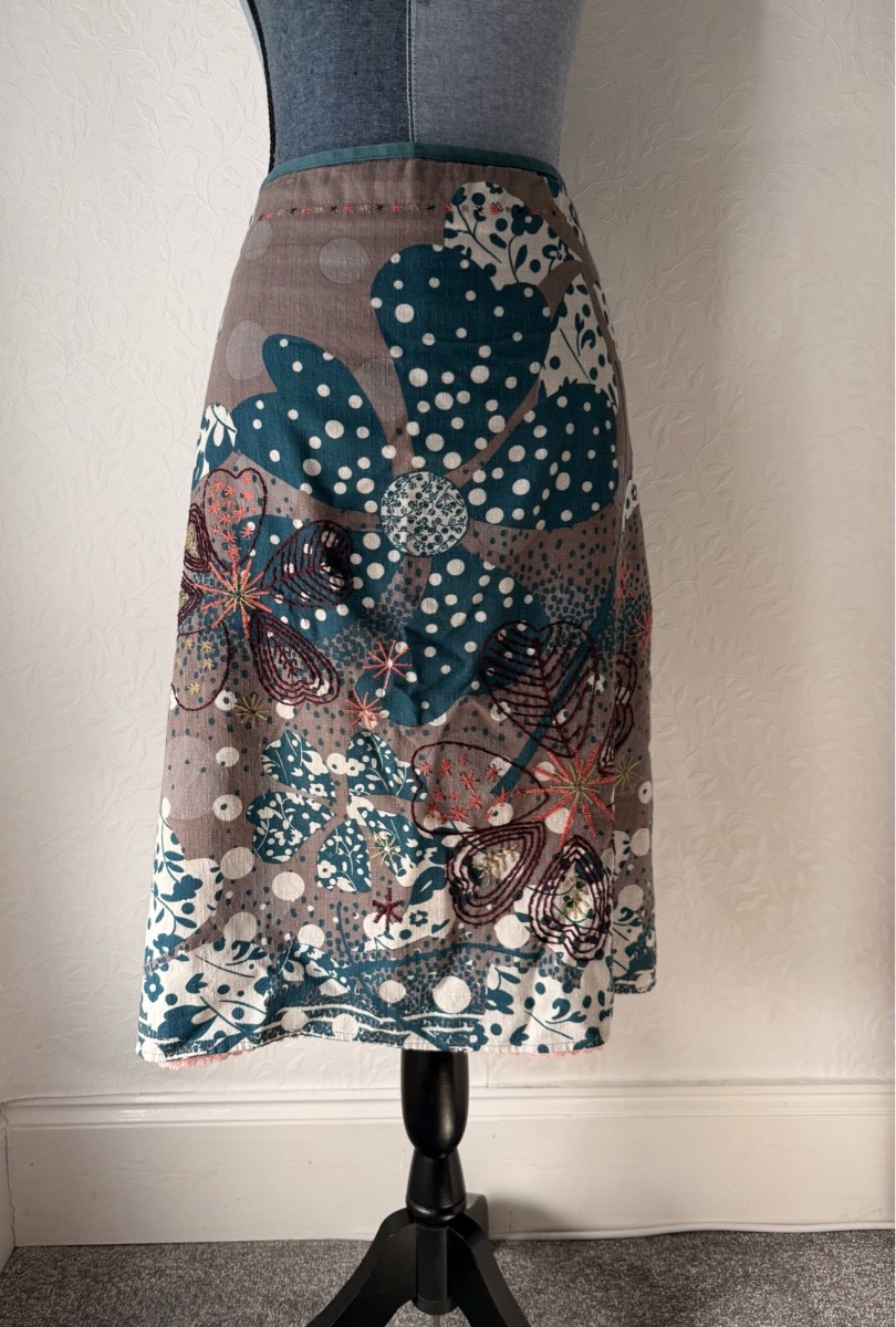 White Stuff women’s cotton knee length skirt size 12