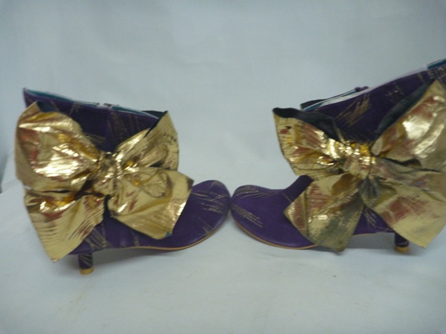 Irregular Choice Rapture Big Bow Ankle Purple Ladies High Heel Boots Ankle Shoes Euro 38 UK 5
