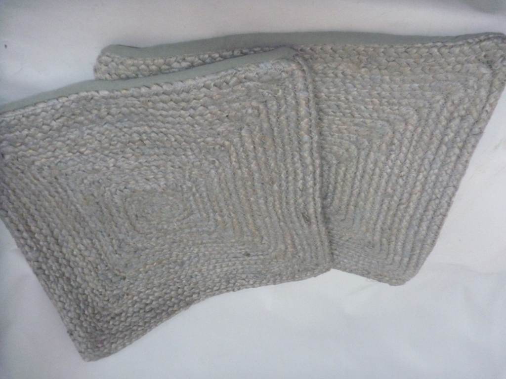 Sass & Belle Grey Jute Cotton Cushion Cover 40 x 40cm Set of 2