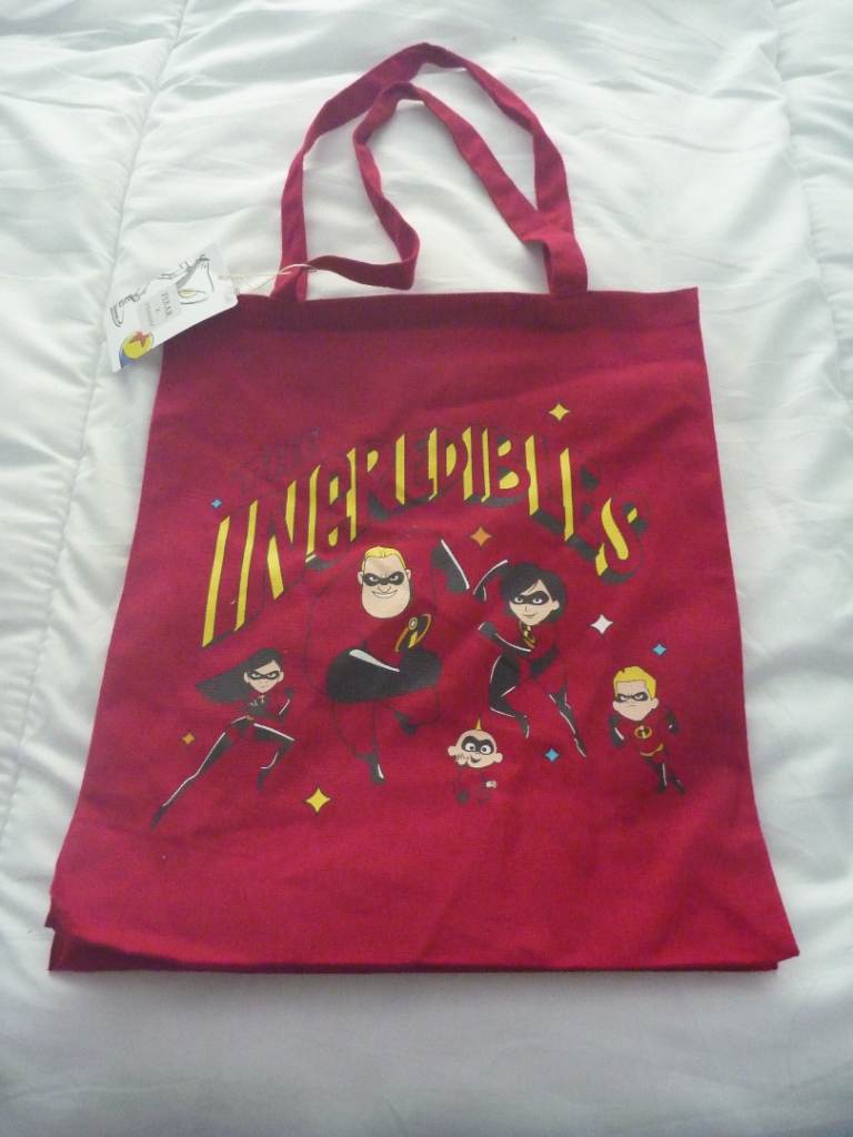 Incredibles Family Red Tote Shopper Shopping Bag Canvas Pixar Disney Primark