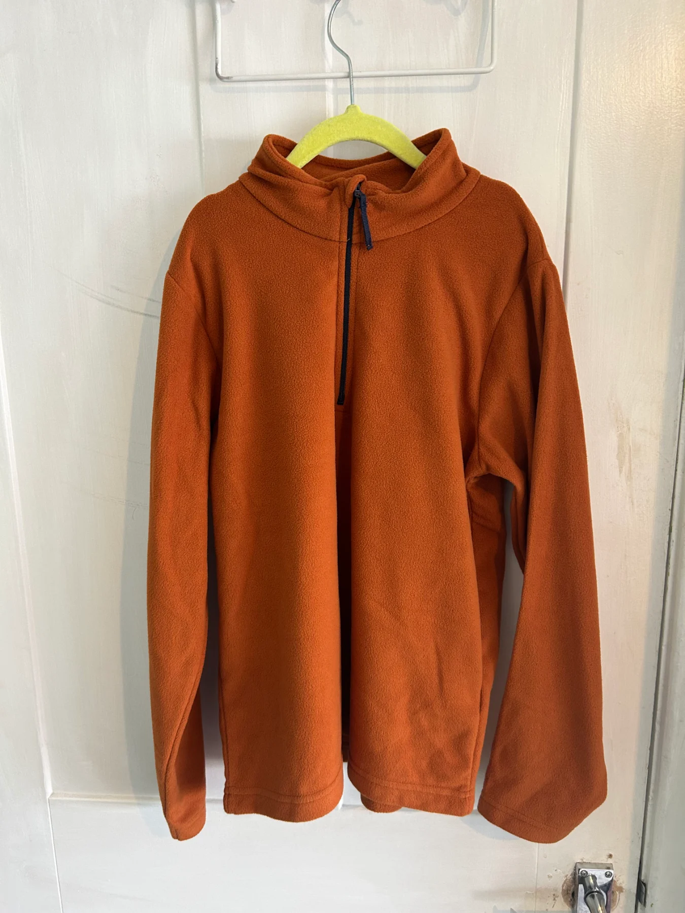 🧡 Mountain Warehouse Orange Rust Fleece 1/4 Zip Pullover Outdoor Hiking