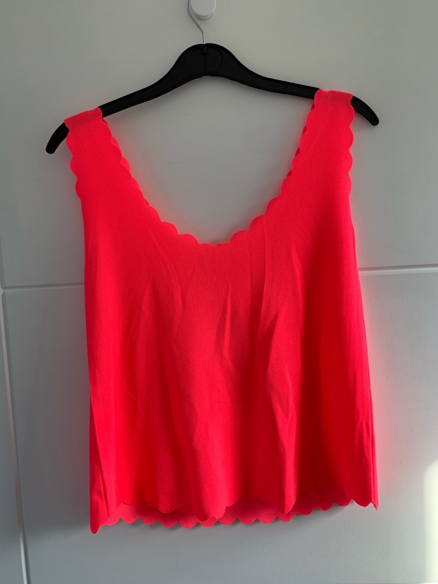 Bright neon barbie flamingo pink cami vest top summer holiday sun M L