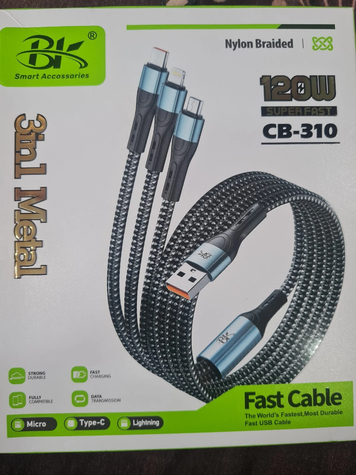 3 in 1 superfast charging cable