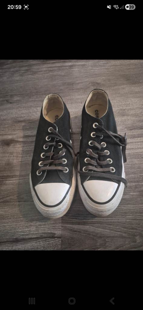 Black platform converse trainers size 5