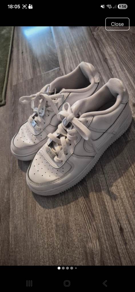 White Nike Air force trainers size 5