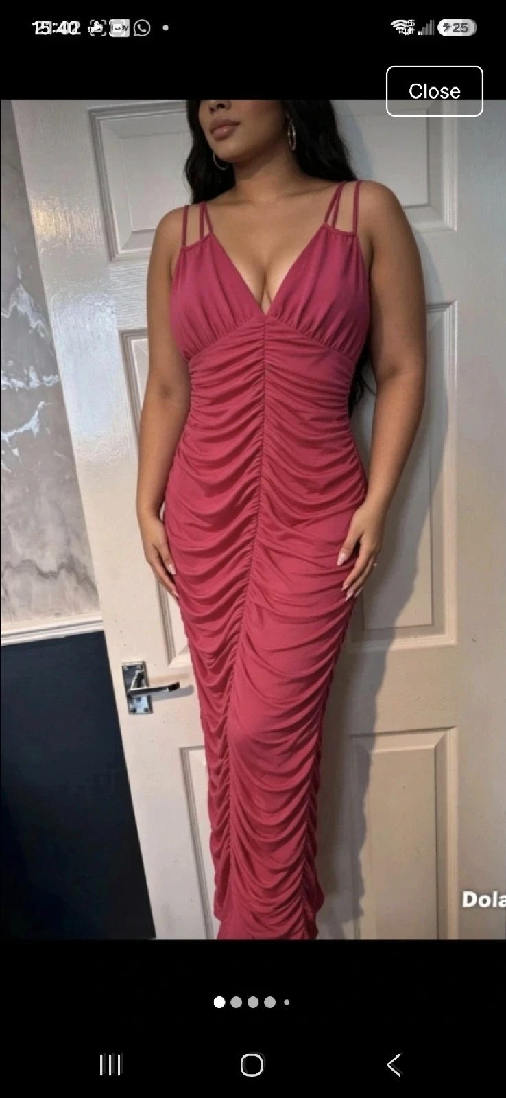 Size 8 hot pink rouch dress