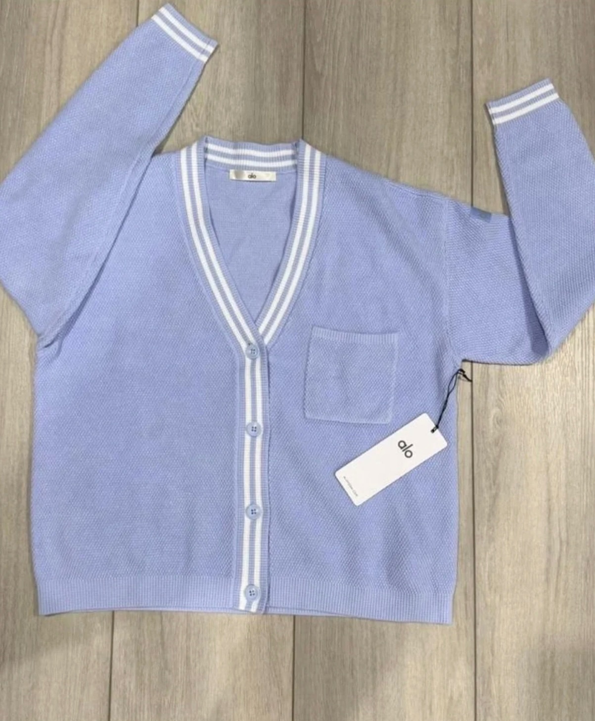 Alo yoga knit cardigan: blue Provence