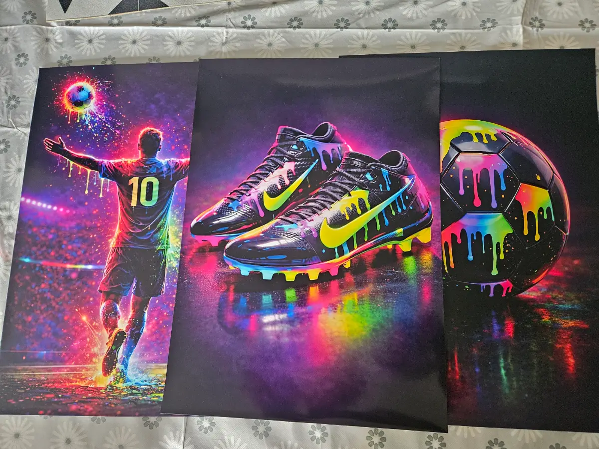 Football Set of 3 x3 prints