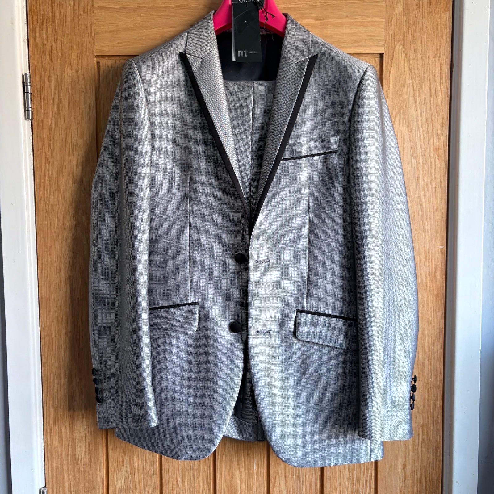 NWT Sartoria Napoletana Torre Mens Grey Formal Suit Jacket UK 34R Trousers UK 28R