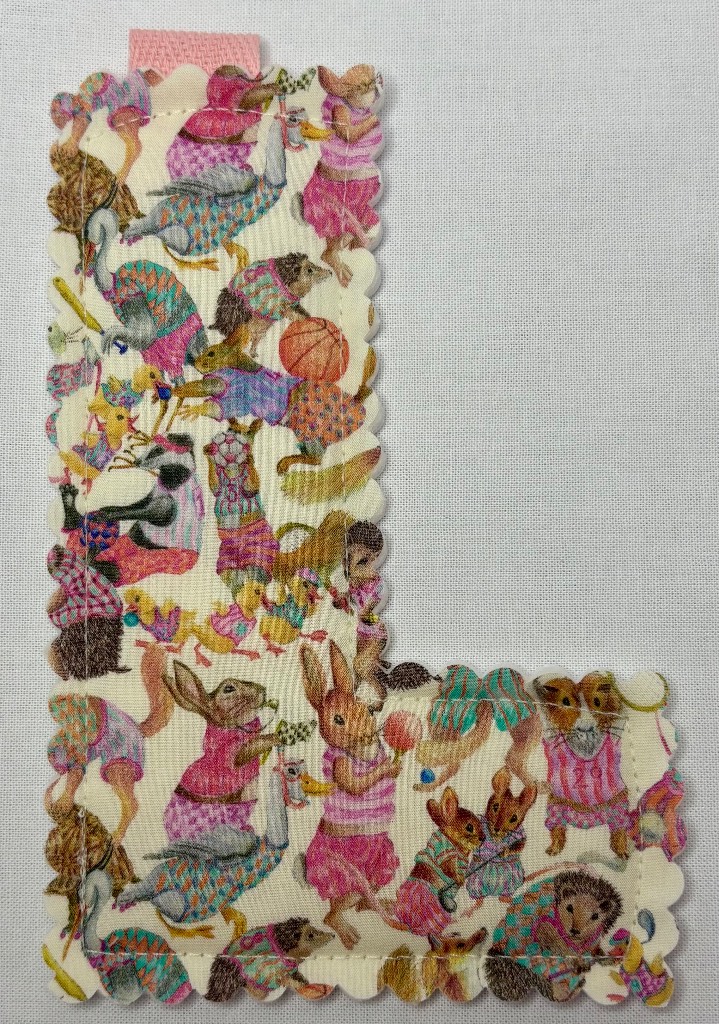 Liberty Hullabaloo Pink Fabric Bunting Garland Letter L