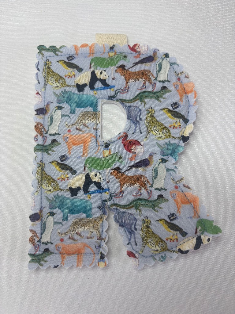 Liberty Zoo Blue Fabric Bunting Garland Letter R
