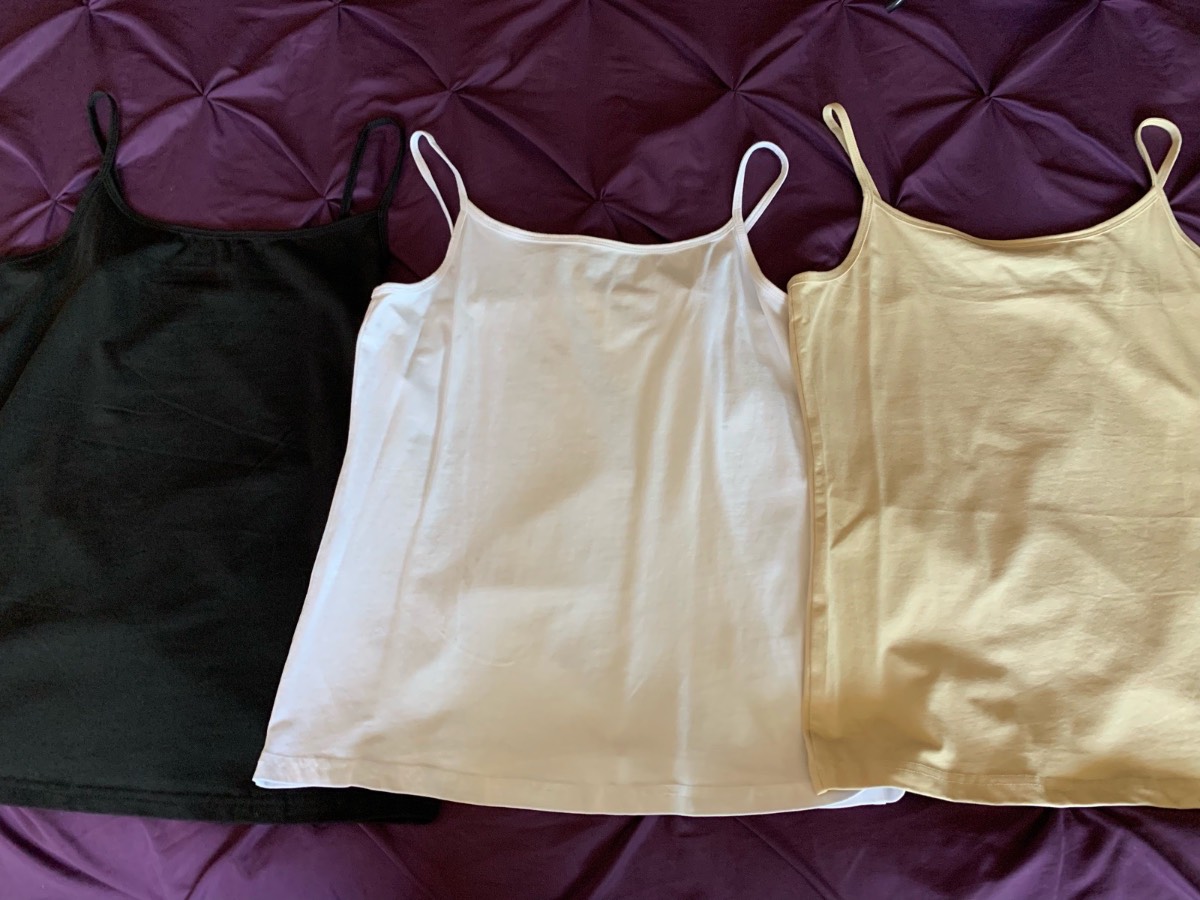 Bundle of 3 Papaya Strappy Vest Tops Size 16 Black White Beige BNWOT Summer Top