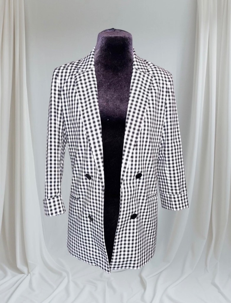 Bershka Black & White Check Blazer size Small