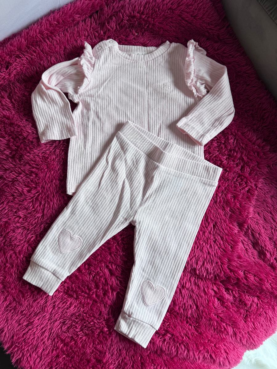 River Island Girls Pink & White Outfit age 3-6 months