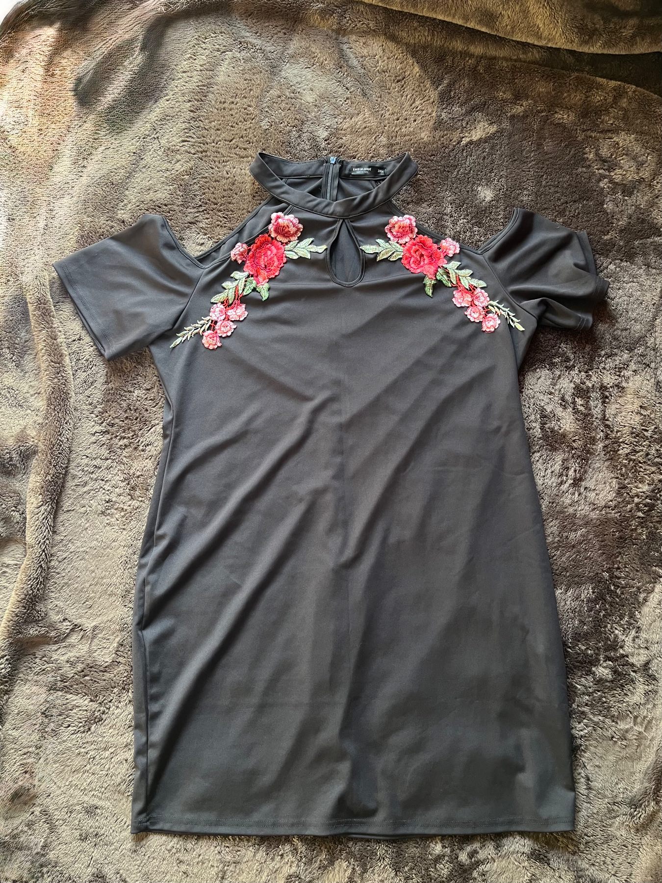 Shein Curve Black MIDI Dress size 3XL