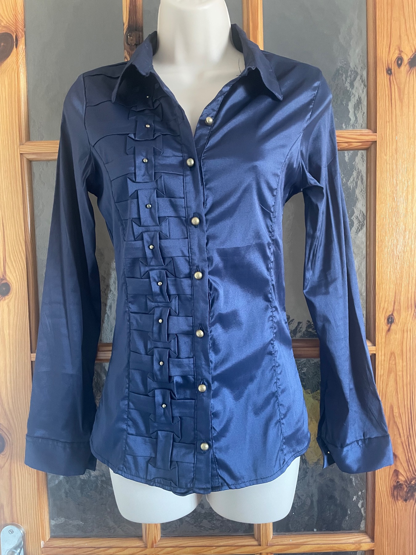 Navy fitted ladies shirt