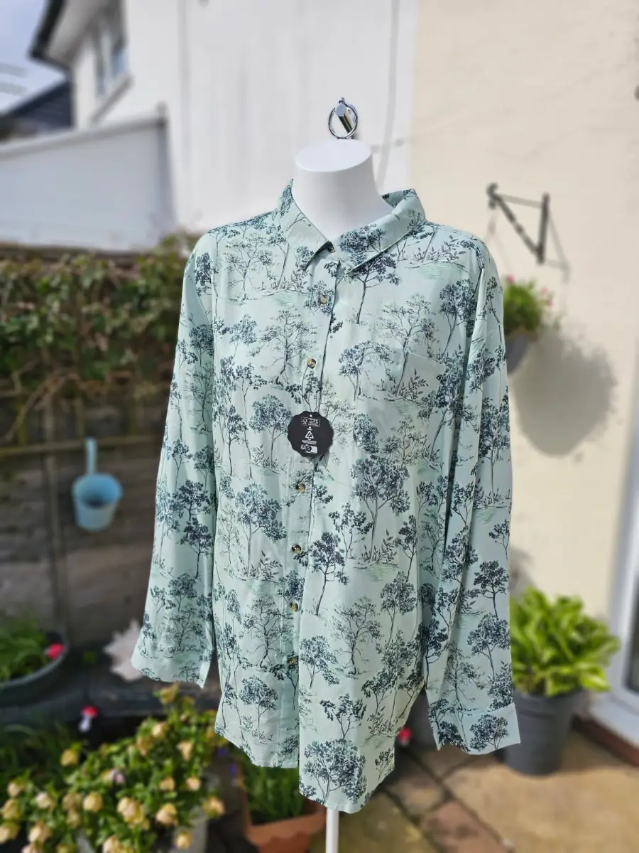 Joanie Womens Sharon Tree Forest Print Oversized Pocket Shirt/Blouse - UK 24
