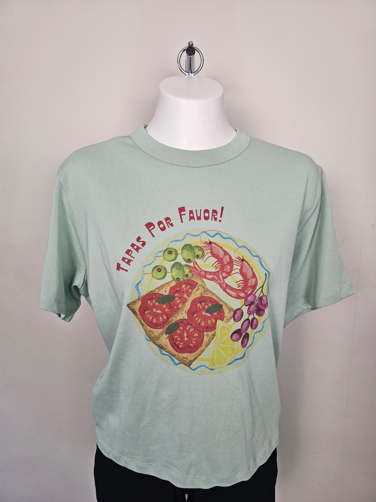 Joanie Womens Gambas Tapas Por Favor Boxy Fit Graphic Tee/Top/T-Shirt M/12