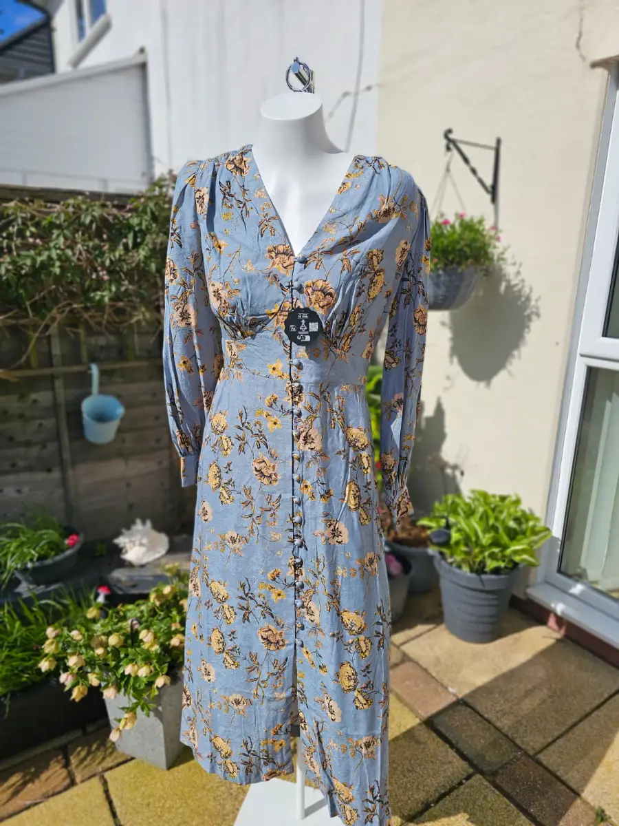 Christina X Joanie Lily Of The Valley Flowers Print Midi Spring Summer Dress 10