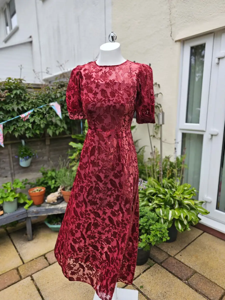 Joanie Women's Anastasia Maxi Flowers Birds Branches Pattern Dress - UK 8