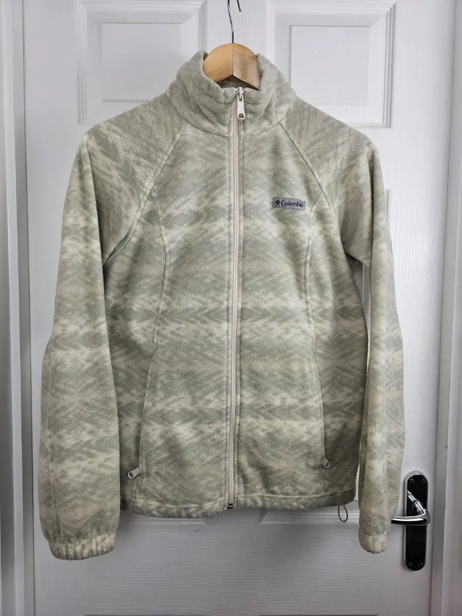 Columbia Womens Full Zip Pattern Fleece Jacket - M/Medium - Beige