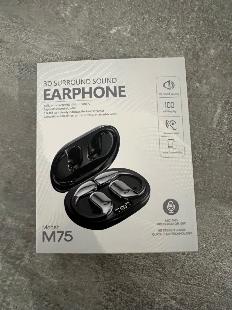 M75 Bluetooth Wireless In-Ear Earbuds Built-In Mic Double Pink Charging Case