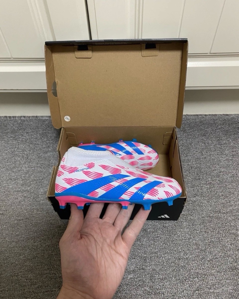 Adidas Predator League LL FG J Football Boots White Pink BNIB Size 11K IH0422