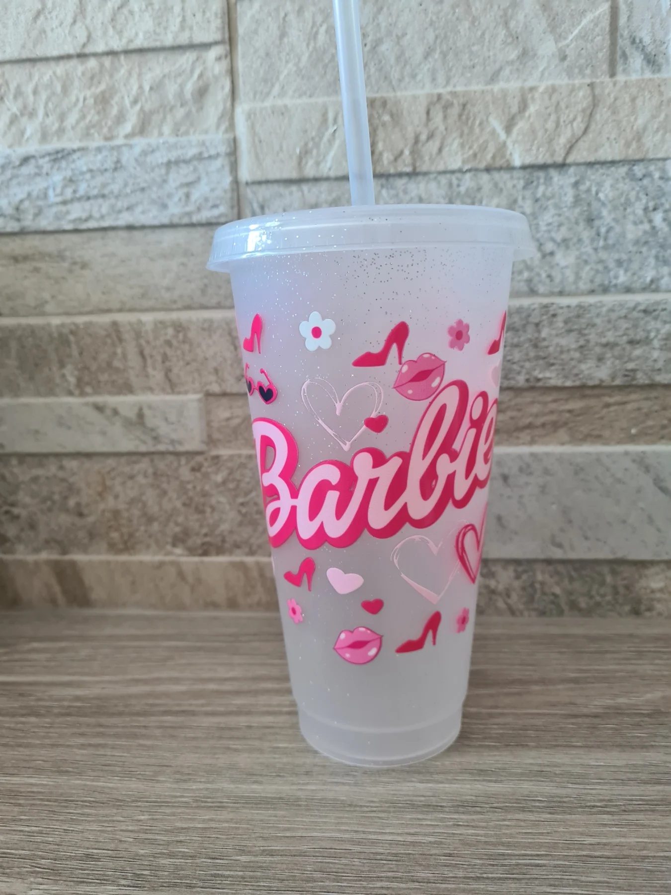 Barbie shoe print 24oz tumbler