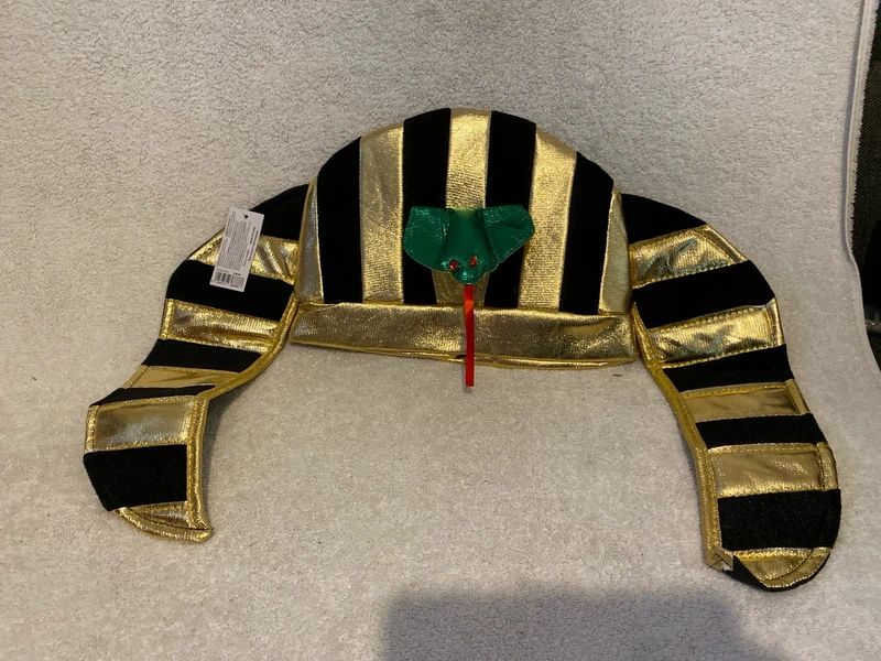 Egyptian Pharoah Headdress Hat Tutankhamun Rameses Fancy Dress Accessory Adult & Child