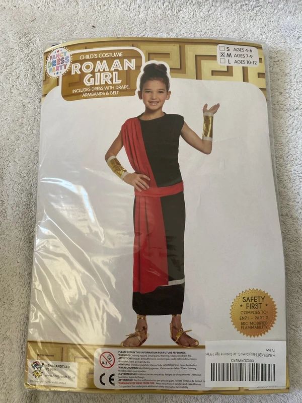 Girls Roman Toga Fancy Dress Costume 7-9 Years Old Child