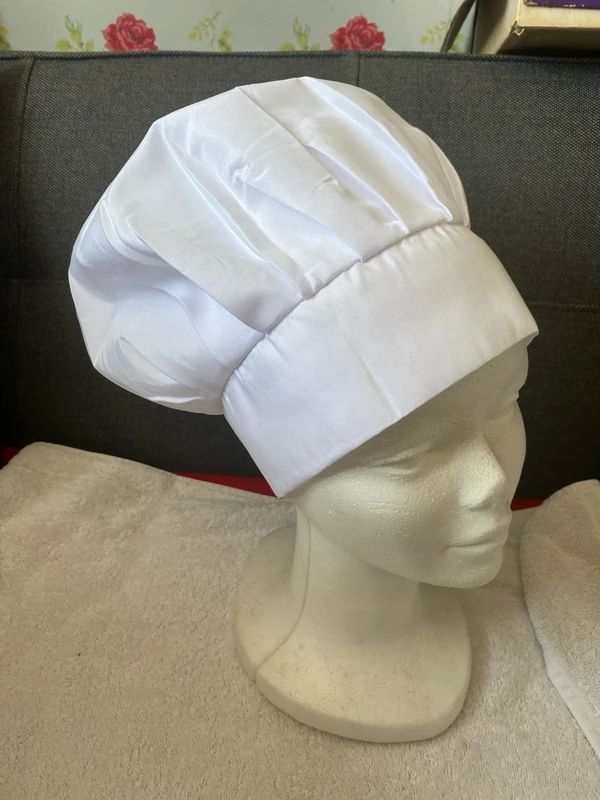 Adult Size Fabric White Chef Hat