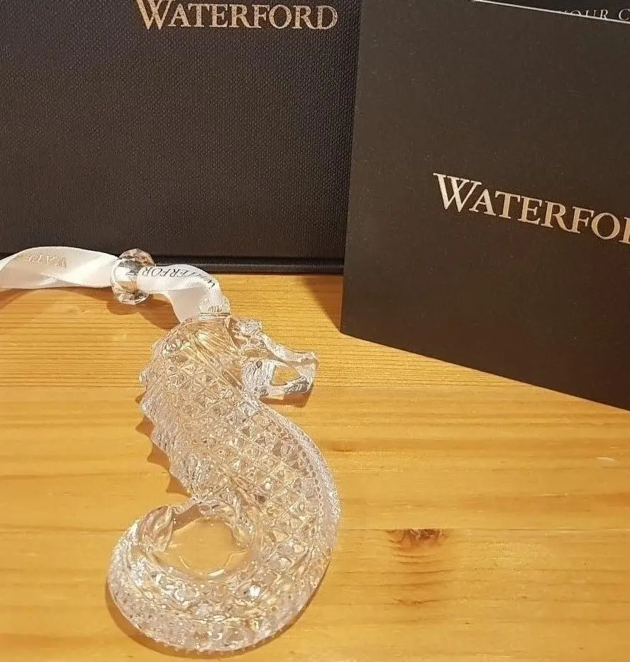 Waterford Crystal Seahorse Christmas Tree Bauble Decoration Gift Boxed RRP £98 Unused Pristine Cond