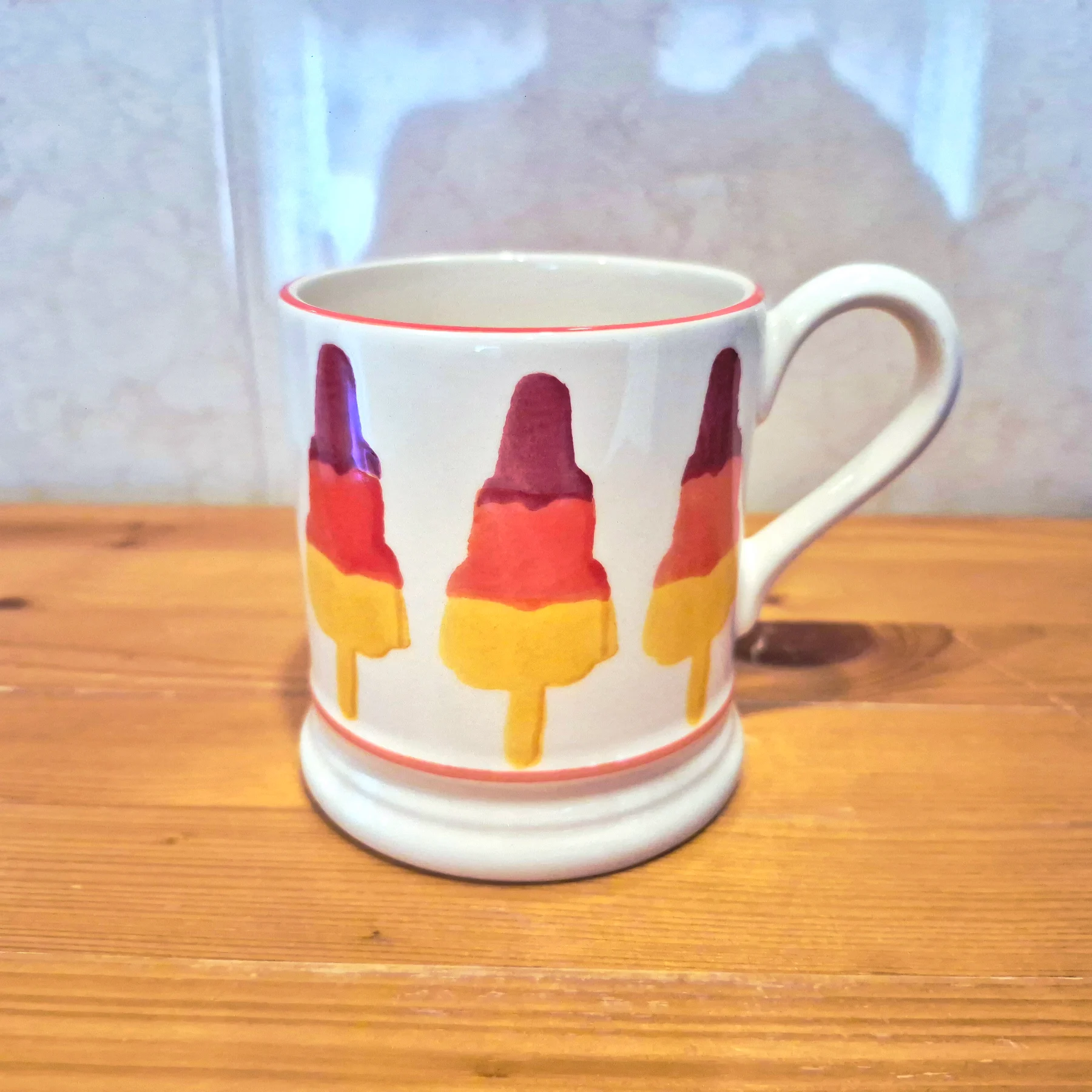 Emma Bridgewater ROCKET LOLLY Mug, spongeware Summer Seaside Brand New 1st Quality Half pt