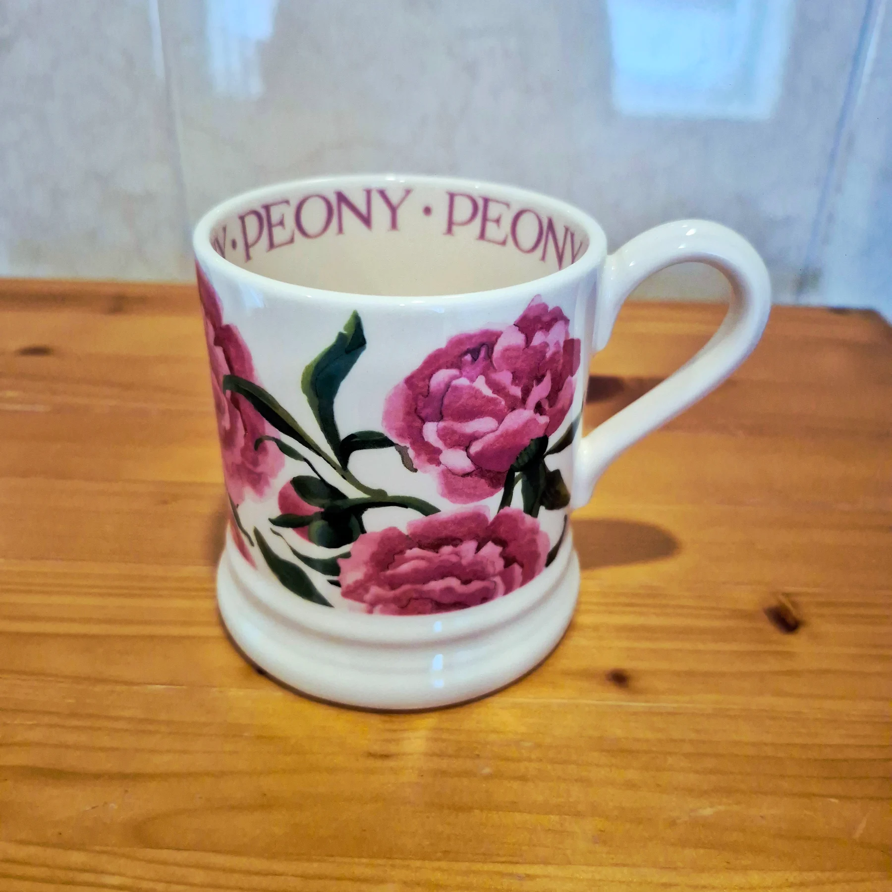Emma Bridgewater Pink Peony Half Pint Mug 1st Quality, Unused, Perfect
