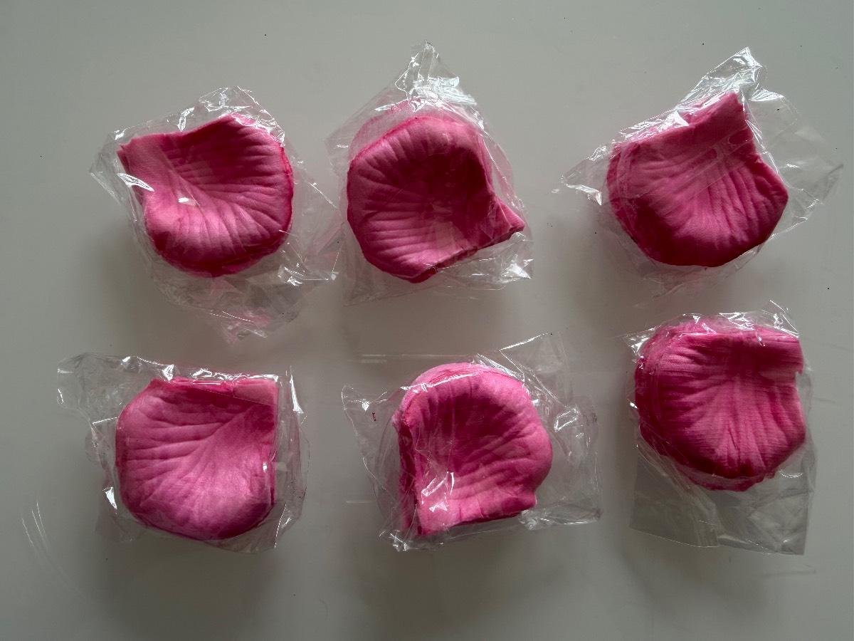 Pink rose petals for crafts