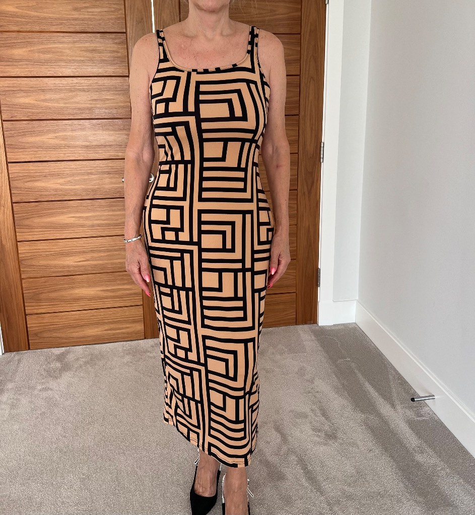 Geometric print tank bodycon dress