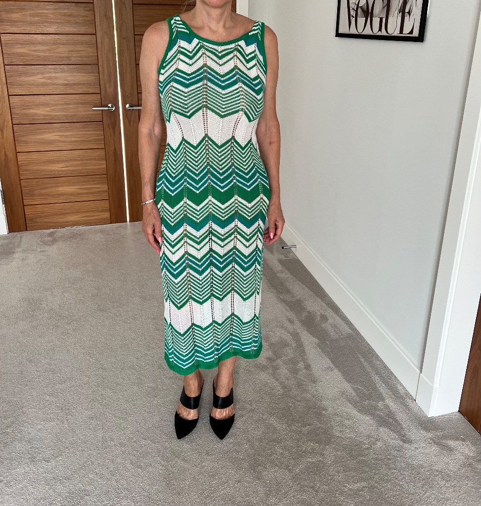 Chevron knit midi dress