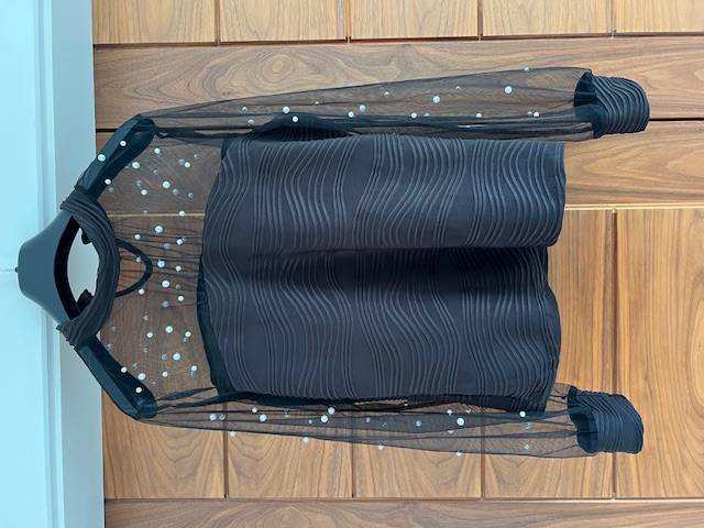 Pearl Embellished Mesh Top