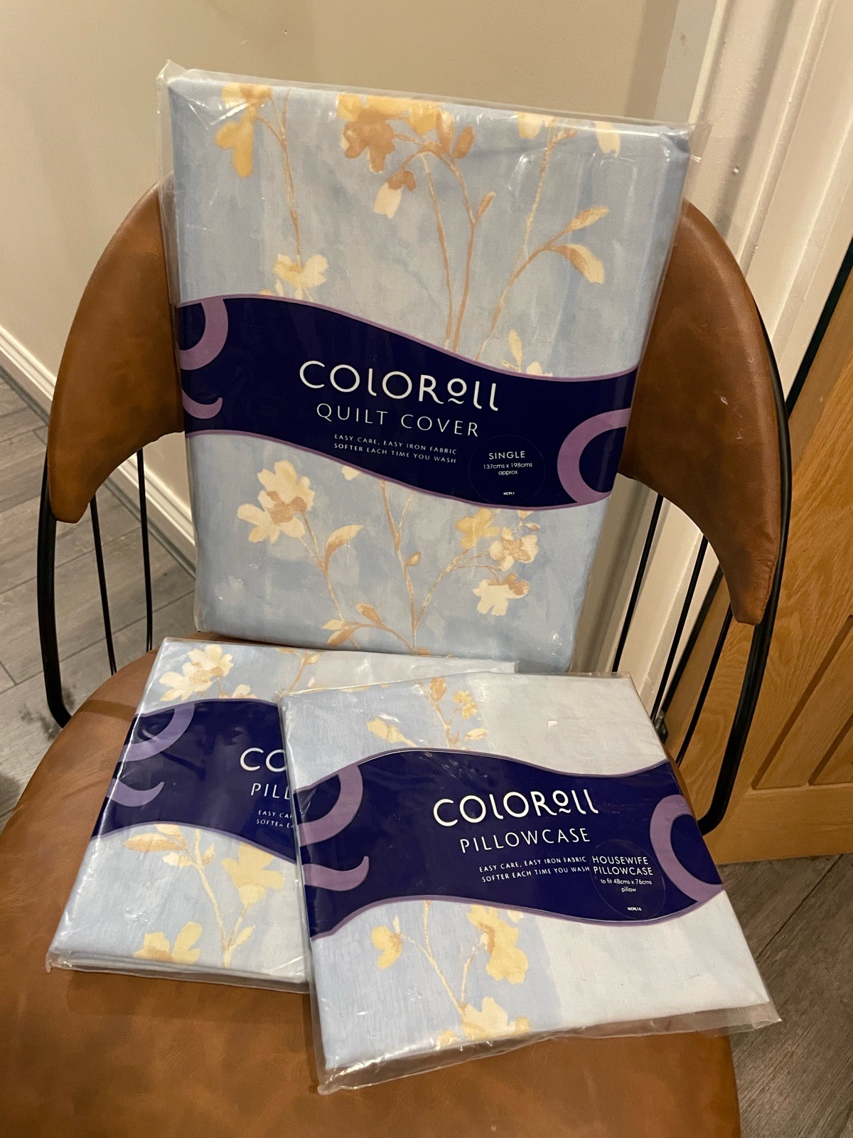 Vintage 1990s Coloroll single bed duvet cover and two pillowcase BNIB