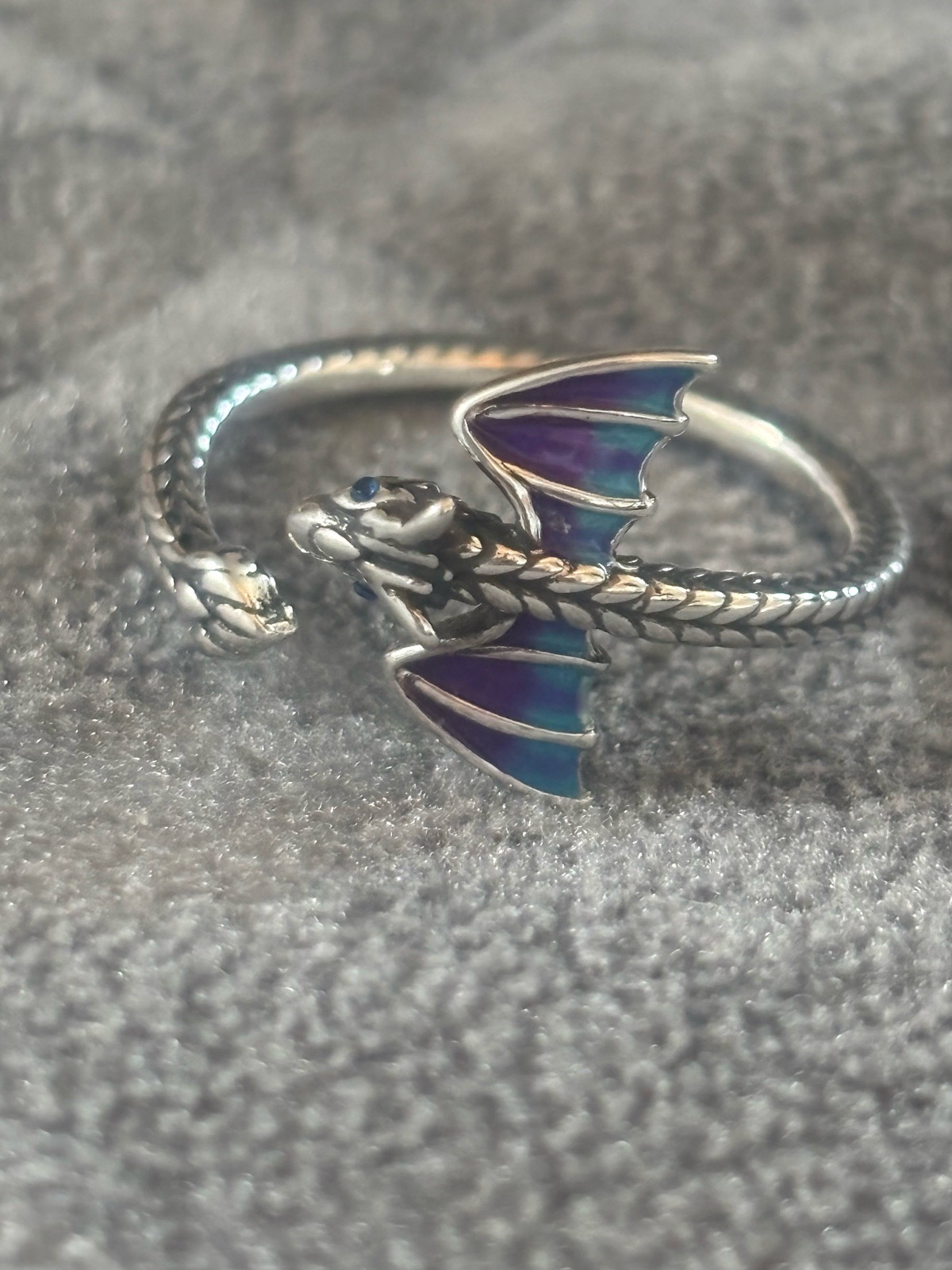 925 silver adjustable dragon ring