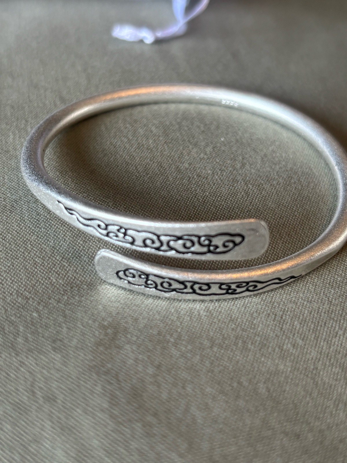 925 silver Matt effect bangle simple style