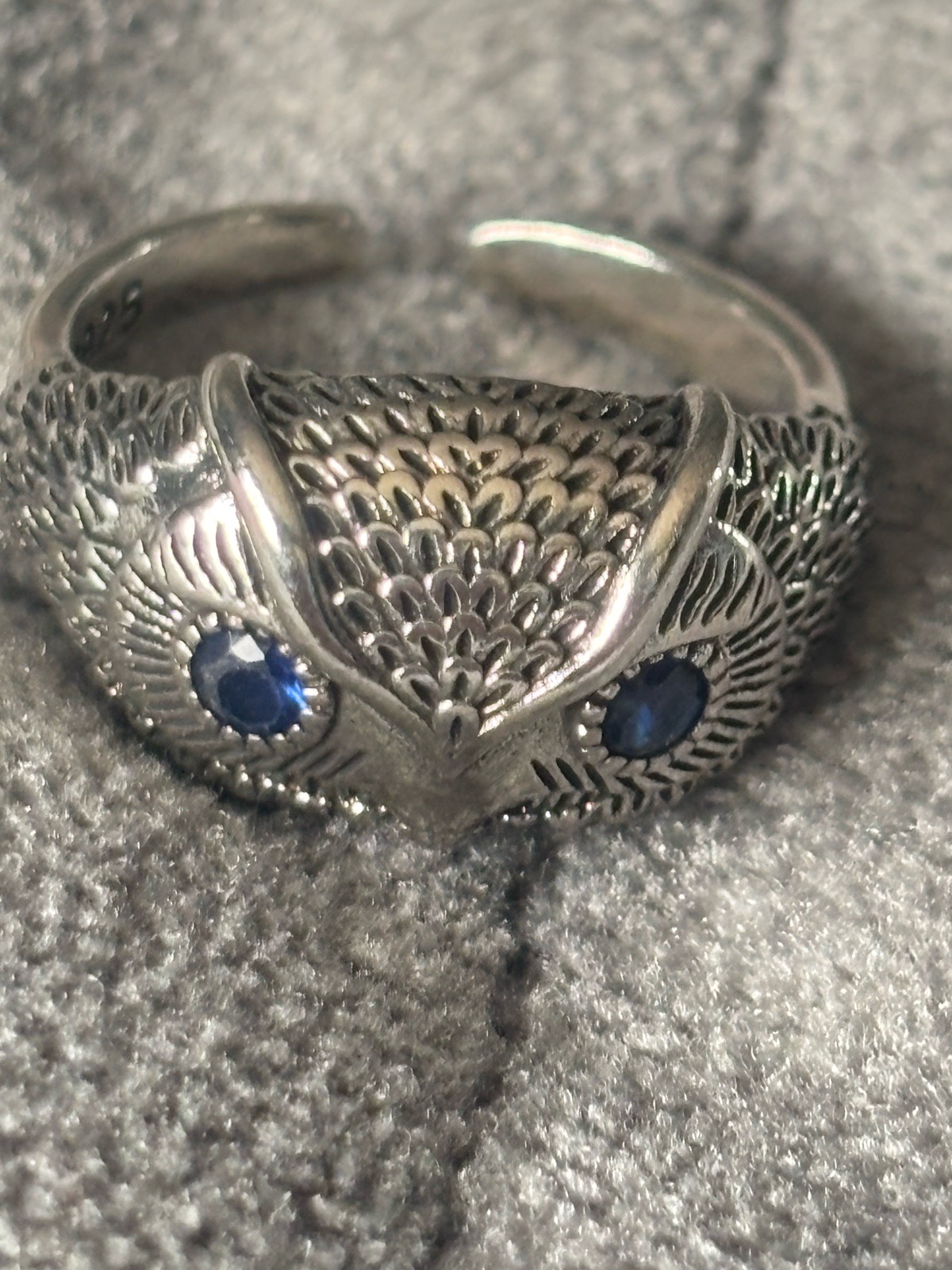 925 silver  owl ring adjustable