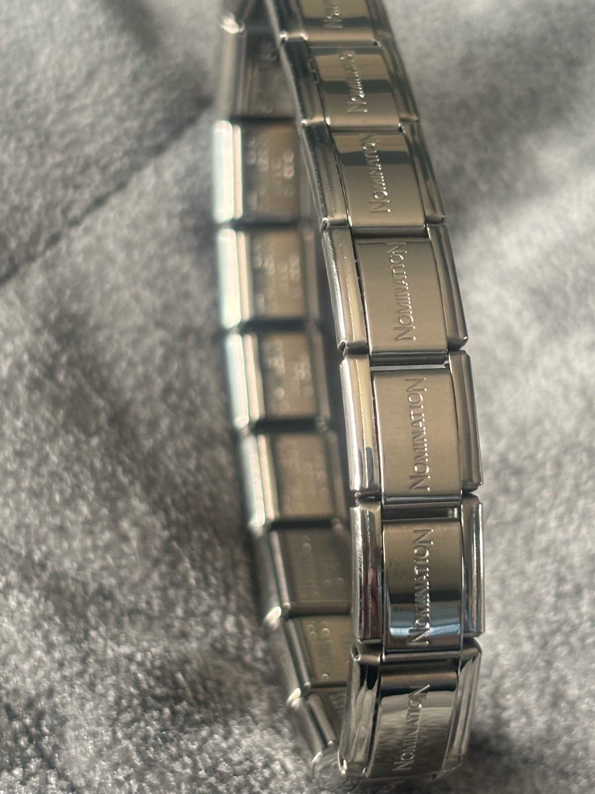 Silver Italian 18 link modular link bracelet stainless steel