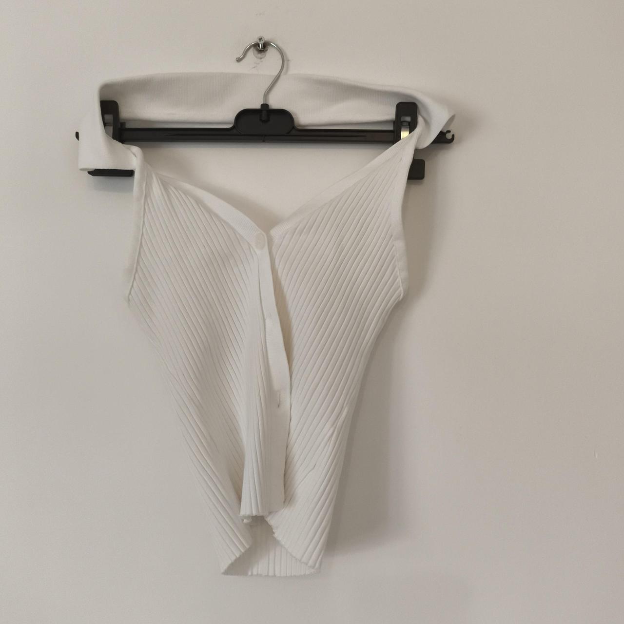 Zara white pleated crop top