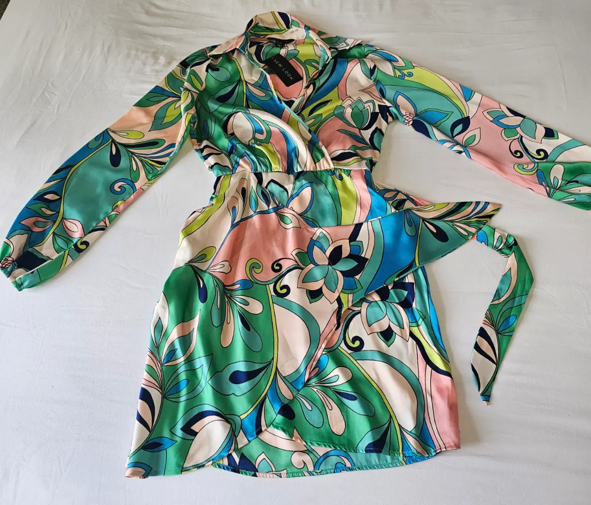 New look Satin Wrap Mini dress Size 6