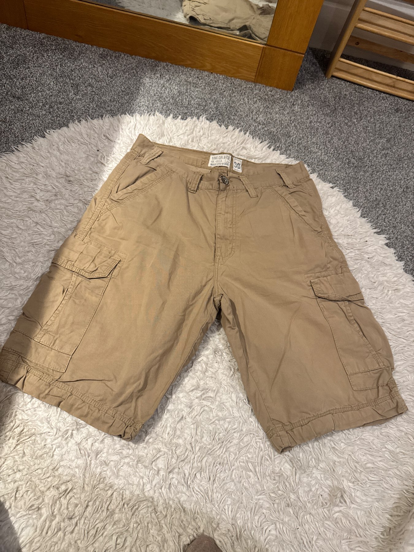 Men’s Cargo Shorts W36 Blue Combat Utility Summer Festival Shorts