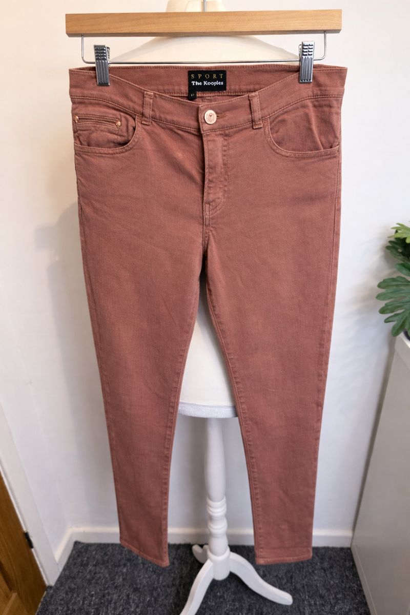 The Kooples Sport Skinny Jeans Size 27 8 10 Short Brown Stretch Petite Designer Denim