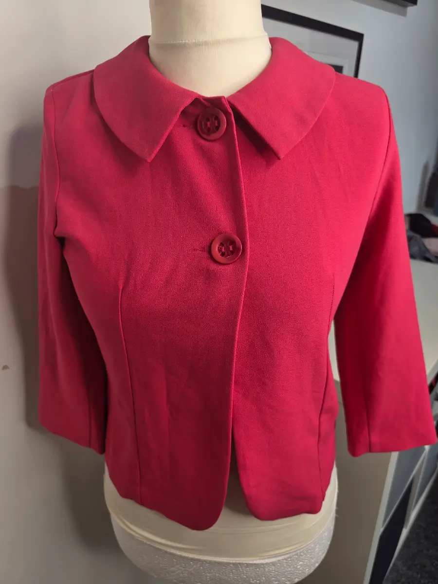 James Lakeland Jacket Size14 Pink Cropped Smart Occasion Made In Italy
